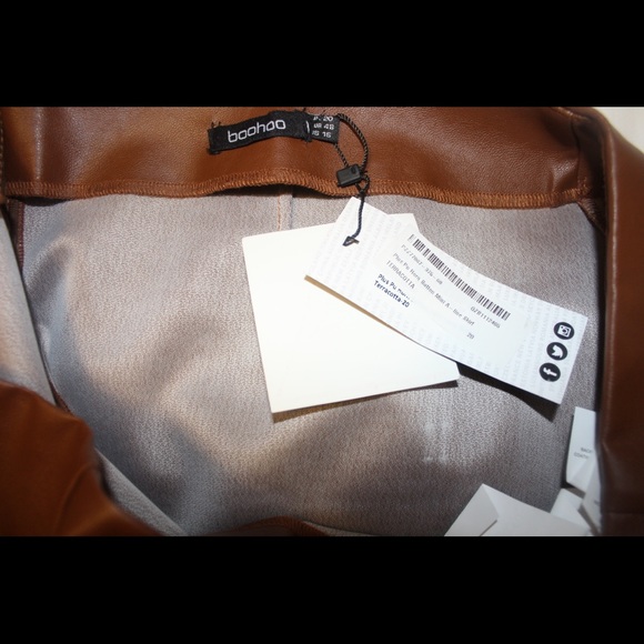 Button Mini Leather Skirt for Plus Size Boohoo - Picture 5 of 7